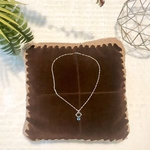 Sterling Silver 925💙Blue Stone Pendant Necklace